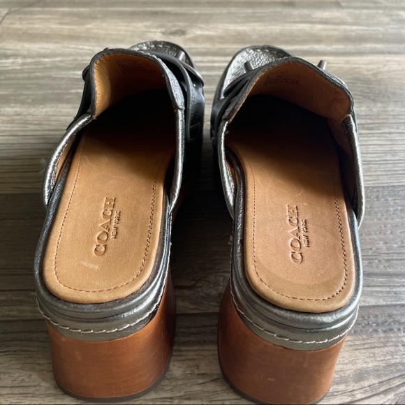 Coach Silver Metallic Clogs - Picture 6 of 6